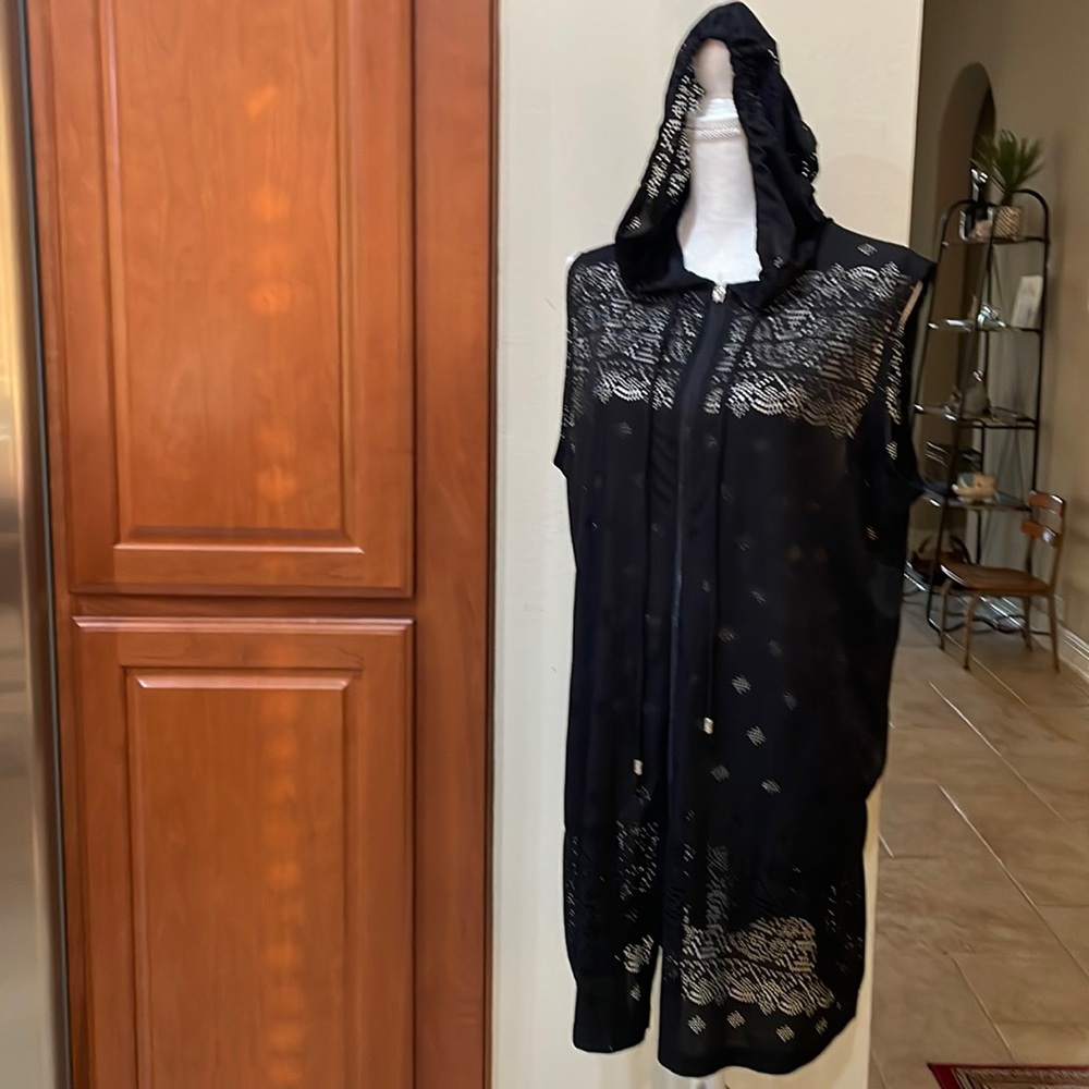 Dotti black hoodie swim coverup